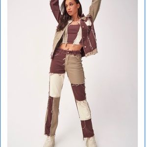 Jaded London Brown Patchwork distressed jeans 26